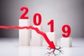Red Arrow Cracking In Year 2019 Royalty Free Stock Photo