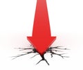 Red arrow crash