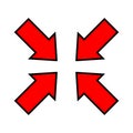 Red arrow and diagonal arrow sign for map, arrow button for graphic game, arrow for direction