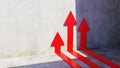 red arrow going up, 3d rendering
