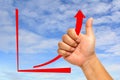 Red arrow graph Royalty Free Stock Photo