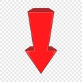 Red arrow icon in cartoon style Royalty Free Stock Photo