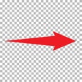 Red arrow icon on transparent background. arrow sign. flat style. red arrow symbol