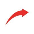 red arrow icon on white background. flat style. arrow icon for your web site design, logo, app, UI Royalty Free Stock Photo