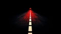 A Red Arrow Illuminates the Path on a Dark Road Ahead Royalty Free Stock Photo
