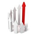 Red arrow leader of group. business achivement Royalty Free Stock Photo