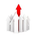 Red arrow leader of group. business achivement concept Royalty Free Stock Photo