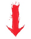 Red arrow made of a splash of paint on white background Royalty Free Stock Photo