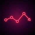 Red arrow neon sign. Royalty Free Stock Photo