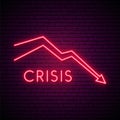 Red arrow neon sign. Royalty Free Stock Photo