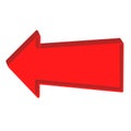 Red arrow pointing left on a white background Royalty Free Stock Photo