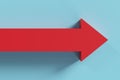 a red arrow progresses to the right and shows initiative, 3d rendering Royalty Free Stock Photo