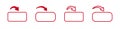 Red arrow rotation around rounded rectangle icons Royalty Free Stock Photo