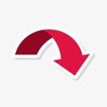 Red Arrow sticker, refresh icon Royalty Free Stock Photo