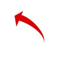 Red Arrow turn left right colored on white background graphic design