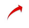 Red Arrow turn right colored on white background graphic design,