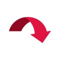 Red Arrow. Simple Vector icon Royalty Free Stock Photo