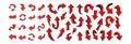 Red arrow vector icons set with various directions and rotation styles for navigation and graphic design elements Royalty Free Stock Photo