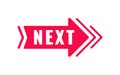 Red Arrow with world Next. Modern Red arrow right.