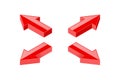 Red arrows combination. Shiny icons Royalty Free Stock Photo