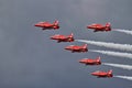 Red Arrows Display Team in formation Royalty Free Stock Photo