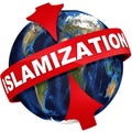 Global islamization icon Royalty Free Stock Photo