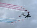 Red arrows Farnborough Airshow 2016 Royalty Free Stock Photo