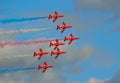 The Red Arrows Flying Display Team Five Hawk Jets.