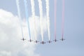 The Red Arrows flypast Royalty Free Stock Photo