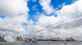 Red Arrows flypast - Cunard 175 Royalty Free Stock Photo