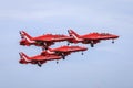 Red Arrows in formation Royalty Free Stock Photo