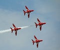 Red arrows formation flying Royalty Free Stock Photo