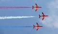 Red arrows formation flying Royalty Free Stock Photo