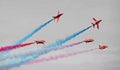 Red arrows formation flying Royalty Free Stock Photo