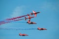 Red arrows formation flying Royalty Free Stock Photo