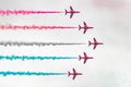 Red Arrows in formation Royalty Free Stock Photo