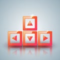 Red arrows keyboard with white reflection. Royalty Free Stock Photo
