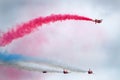 The Red Arrows RAF display team in action. Royalty Free Stock Photo