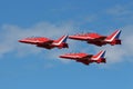 Red Arrows air acrobatics team planes Royalty Free Stock Photo