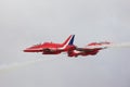 Red Arrows Synchro Pair Royalty Free Stock Photo