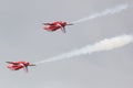 Red Arrows Synchro Pair Royalty Free Stock Photo