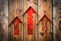 Red Arrows and Wood Double Exposure A Striking Visual Metaphor for Growth Innovation and Potential Royalty Free Stock Photo