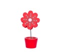 Red Artificial flower made by wood isolated Royalty Free Stock Photo