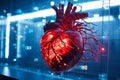 red artificial heart generative ai Royalty Free Stock Photo