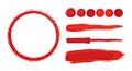 Red Artistic Brushstrokes and Circles Display Royalty Free Stock Photo