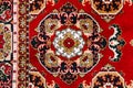 Red Asian Oriental Carpet Texture Background Royalty Free Stock Photo