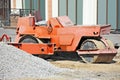 Red asphalt paver Royalty Free Stock Photo