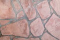 Red assymetrical paving stones top vew Royalty Free Stock Photo
