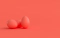 Red aster eggs background. 3d render, digitally generated template. Happy Easter eggs big hunt or sale banner