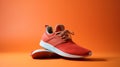 Red Runners On Orange Background: Understated Sophistication And Dynamic Balance